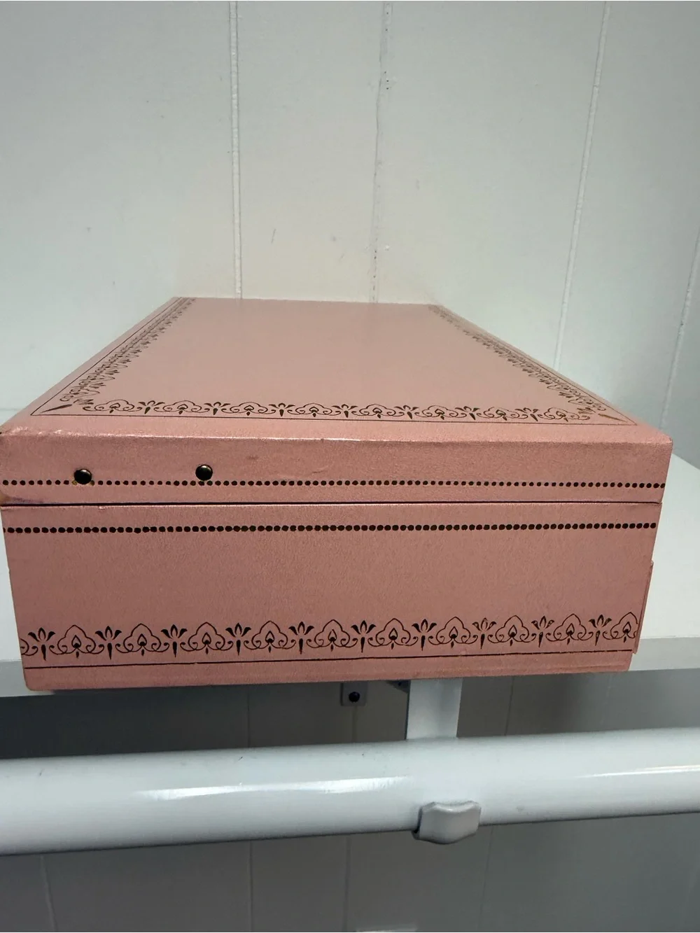 Vintage MCM Mid-Century Jewelry Box Organizer Large Pink w/ Pink Velvet Interior